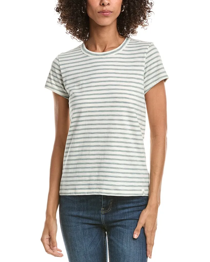 Rag & Bone The Slub Stripe T-Shirt White