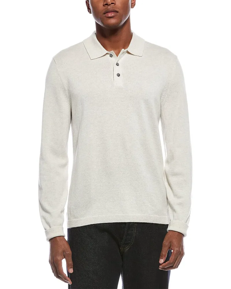 Theory Hilles Cashmere Polo Shirt White