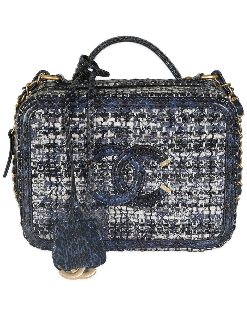 Chanel Blue Exotic & Embellished Medium Filigree Vanity Case (Authentic Pre-  Loved Nocolor