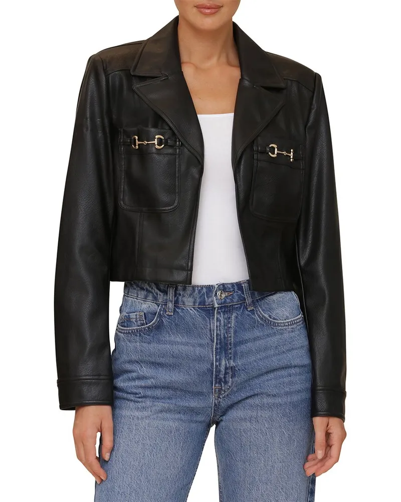 Bagatelle Leather Blazer Black