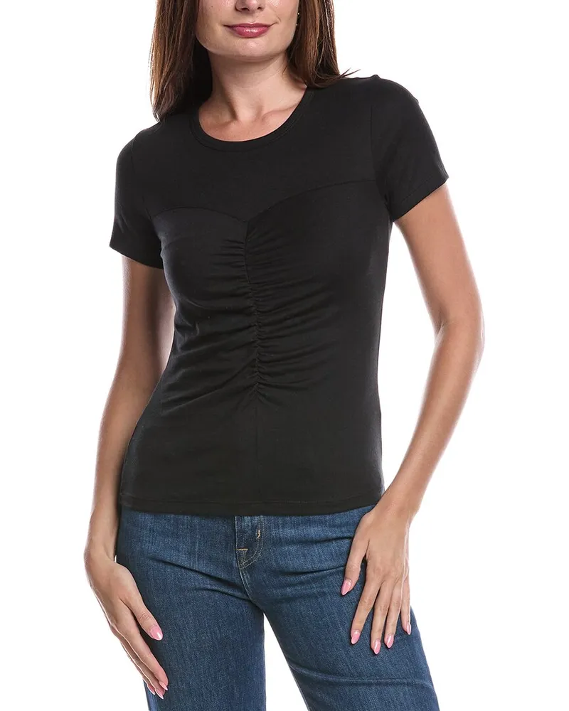 Nation Ltd Alina Center Front Seamed T-Shirt Black
