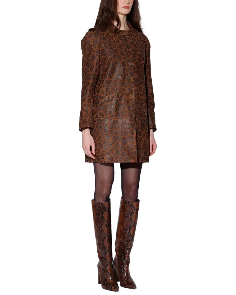 Walter Baker Candice Leather Coat Brown