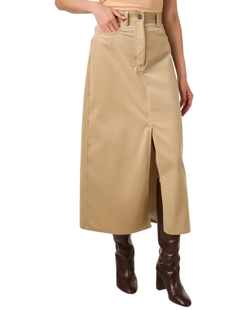 Max Mara Ghiotto A-Line Midi Skirt Tan
