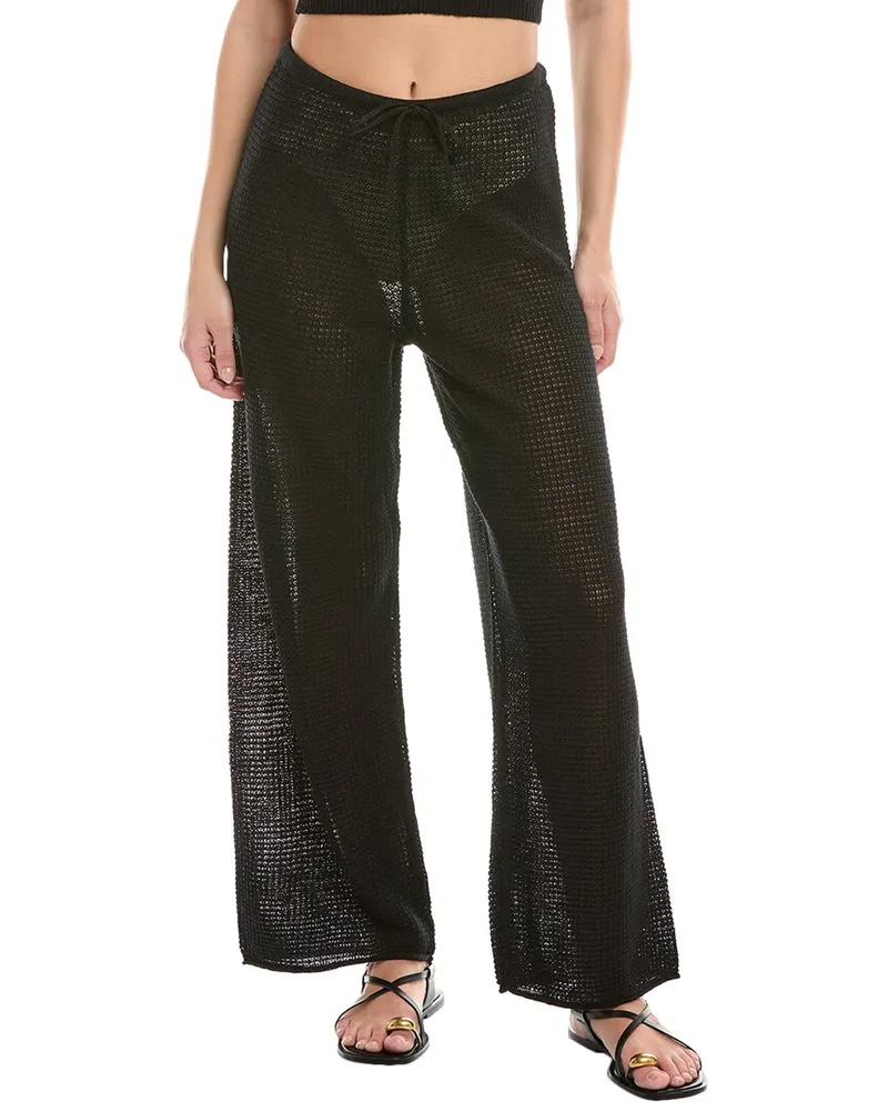 Onia Knit Drawstring Linen Pant Black