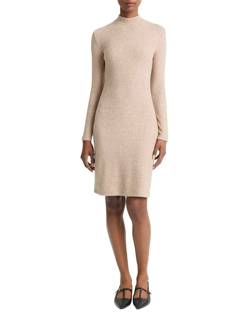 Vince Rib Short Dress Brown