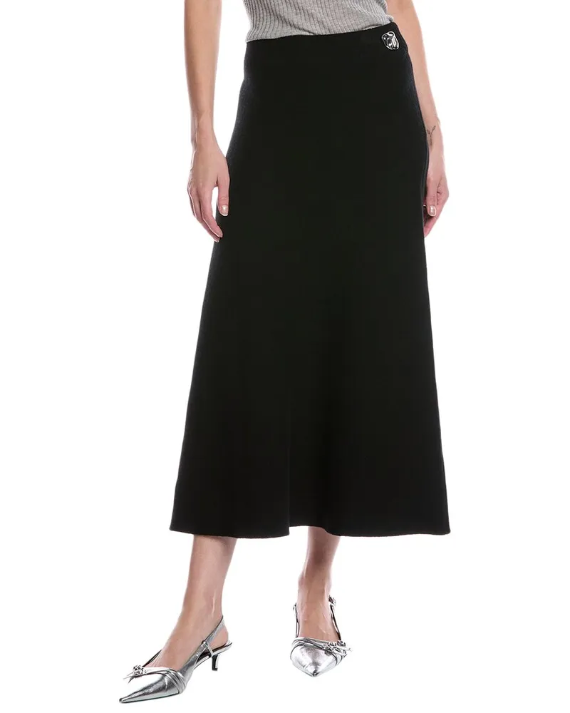 Rag & Bone Bridget Wool-Blend Midi Skirt Black