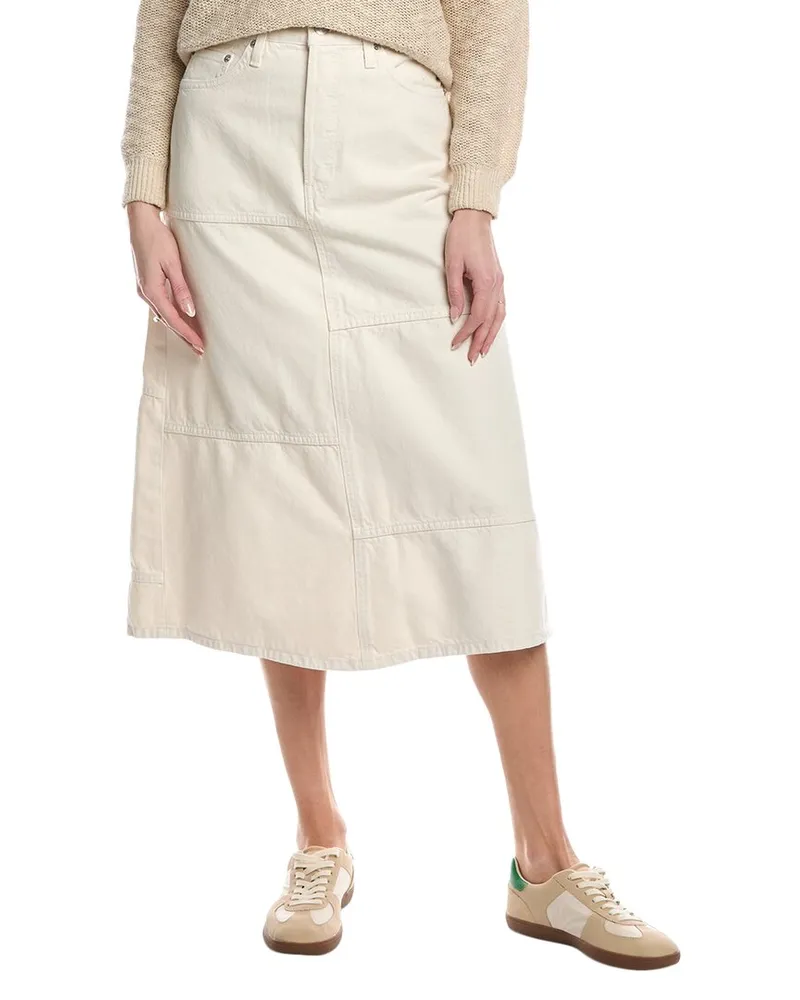 RE/DONE Mid-Rise Seamed Skirt White