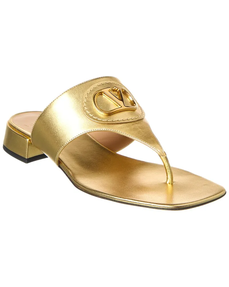 Valentino Garavani Rockstud Leather Sandal Gold