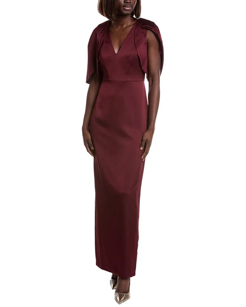 Aidan Mattox Crepe Back Satin Gown Red
