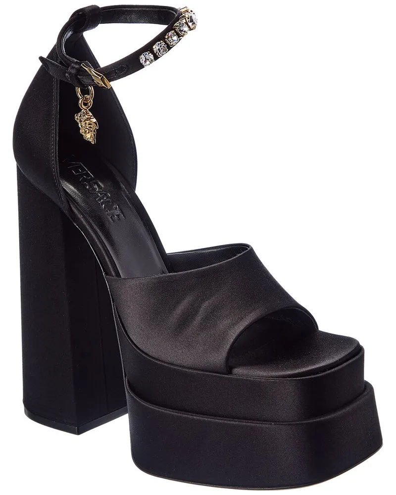 Versace Aevitas Silk Platform Sandal Black