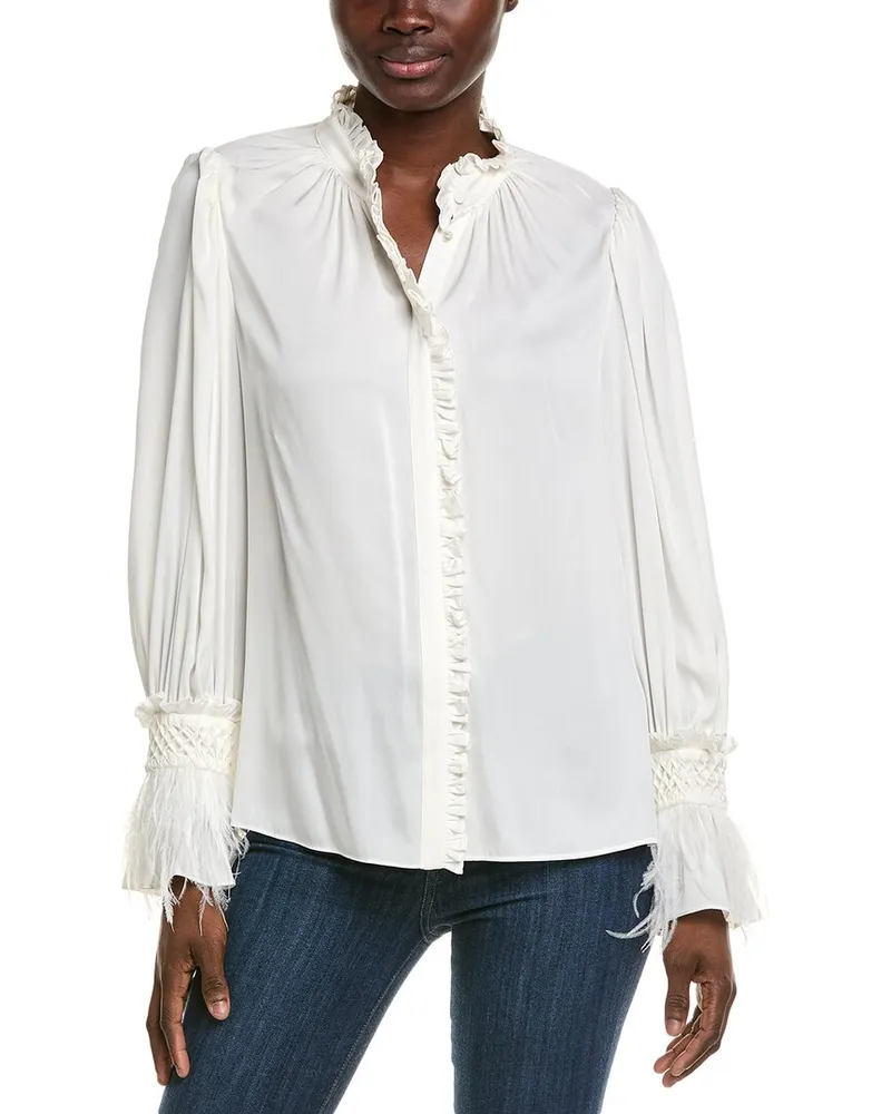 Emanuel Ungaro Nina Silk-Blend Blouse White
