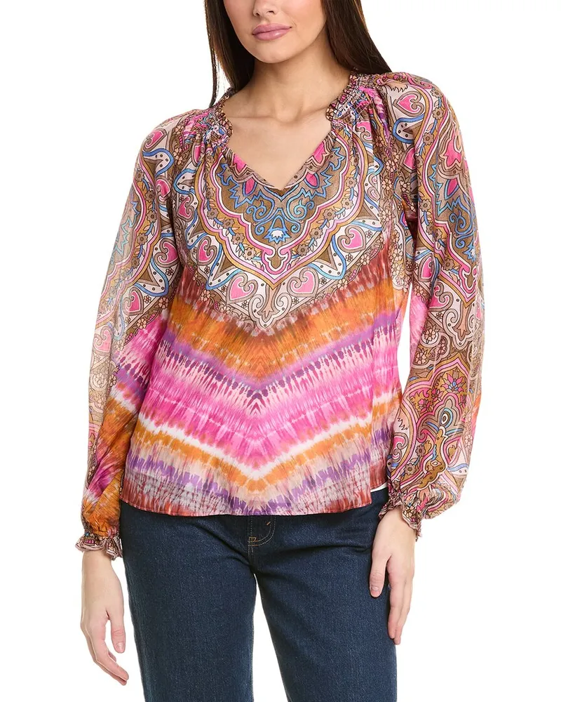 Hale Bob Sadie Silk-Blend Top Nocolor