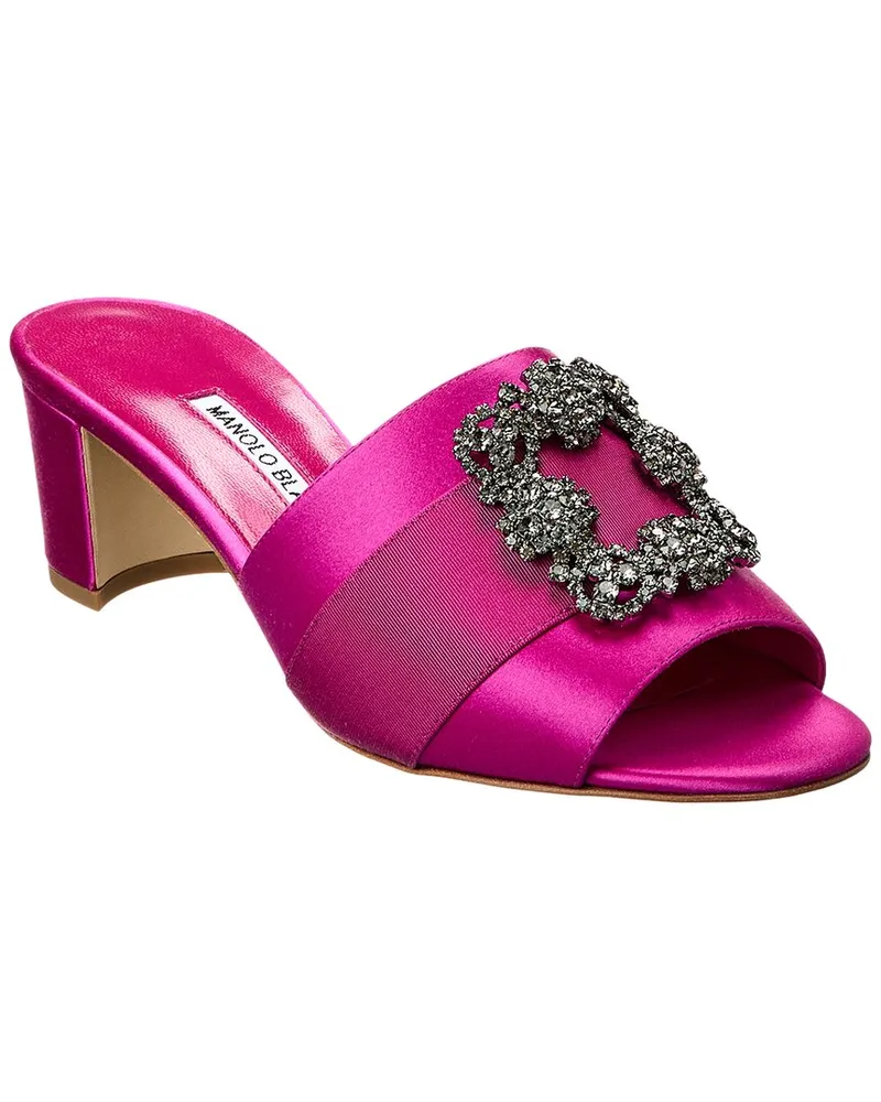 Manolo Blahnik Martanew 50 Satin Sandal Pink