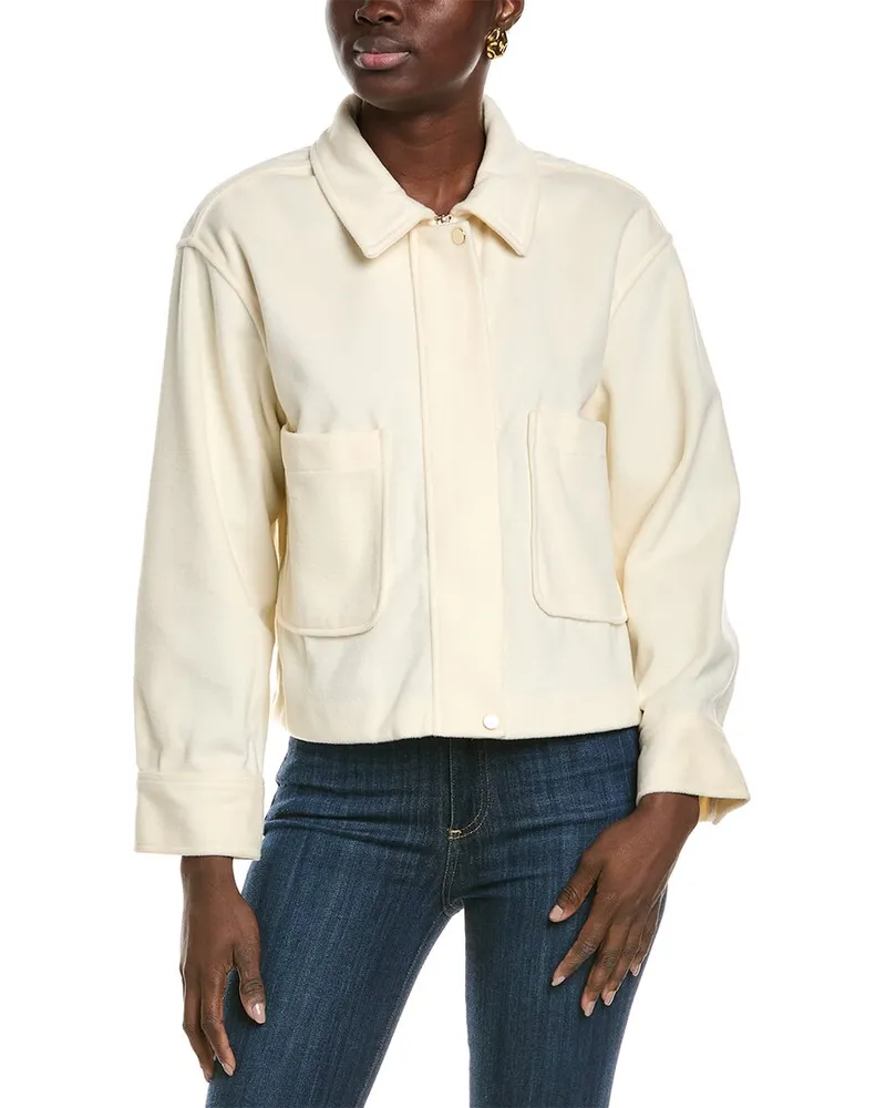 Vince Camuto Slouchy Patch Pocket Jacket White
