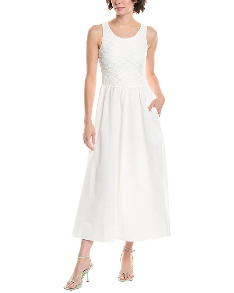 Bardot Bryony Lace Poplin Midi Dress White