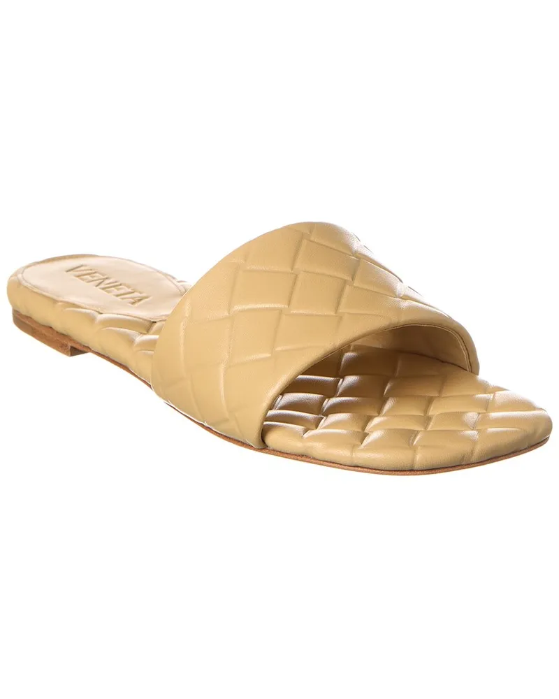 Bottega Veneta Amy Intreccio Leather Mule Beige