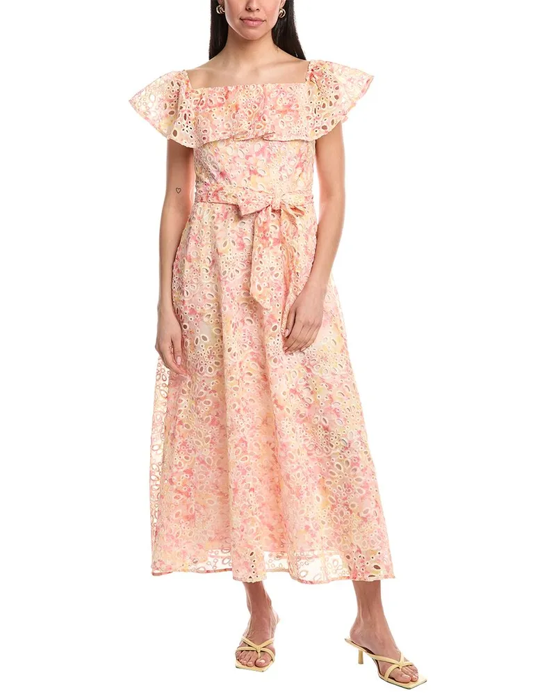 Mikael Aghal Midi Dress Orange