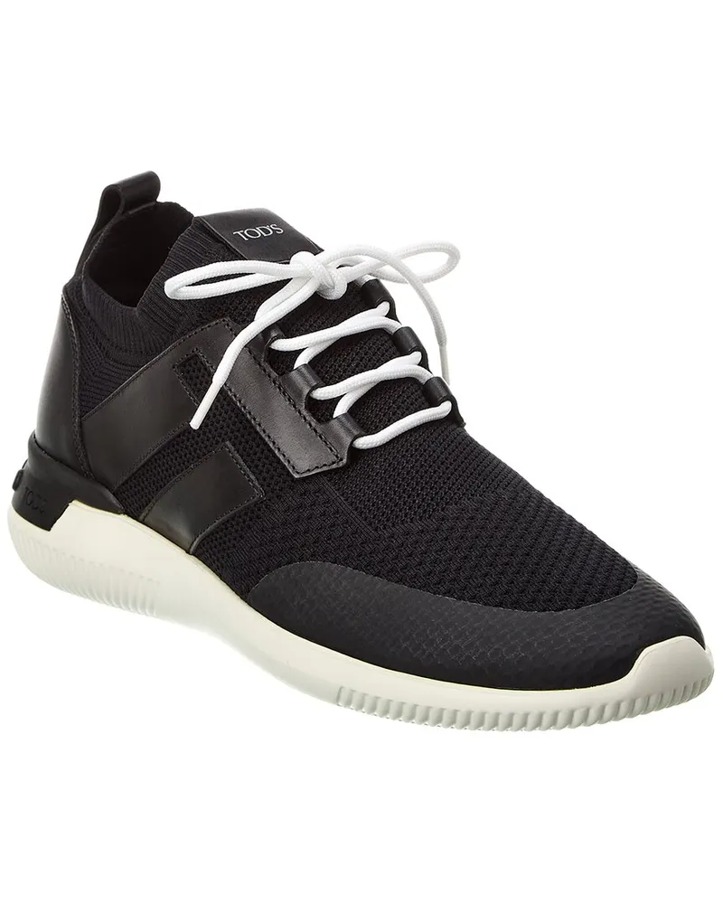 TOD'S TOD’s Sportivo Light Knit & Leather Sneaker Black