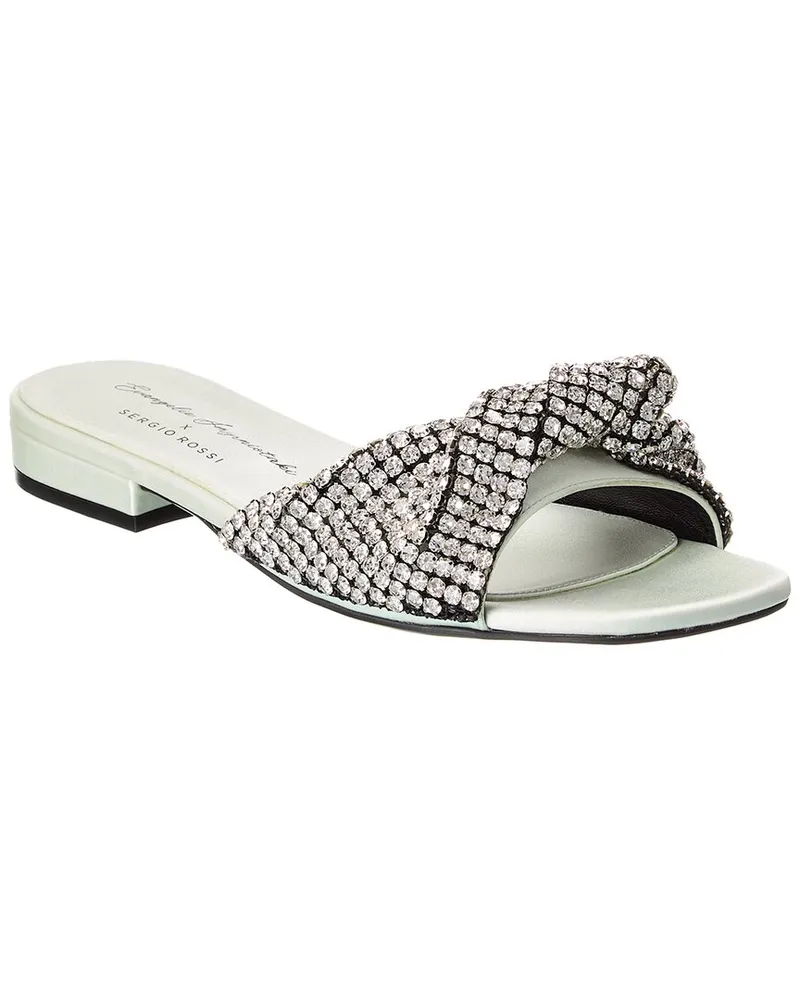 Sergio Rossi x Evangelie Smyrniotaki Satin Sandal Green