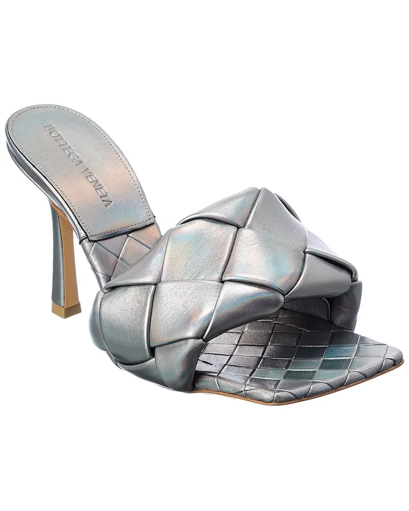 Bottega Veneta The Lido Intrecciato Leather Sandal Grey