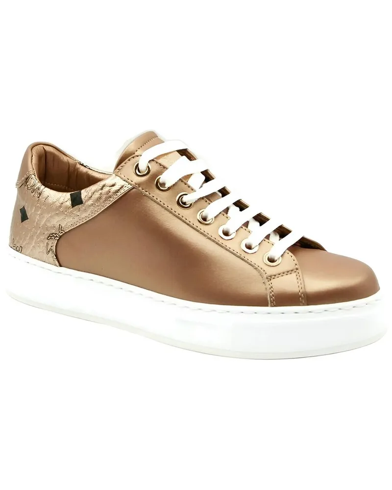 MCM Leather Sneaker Gold