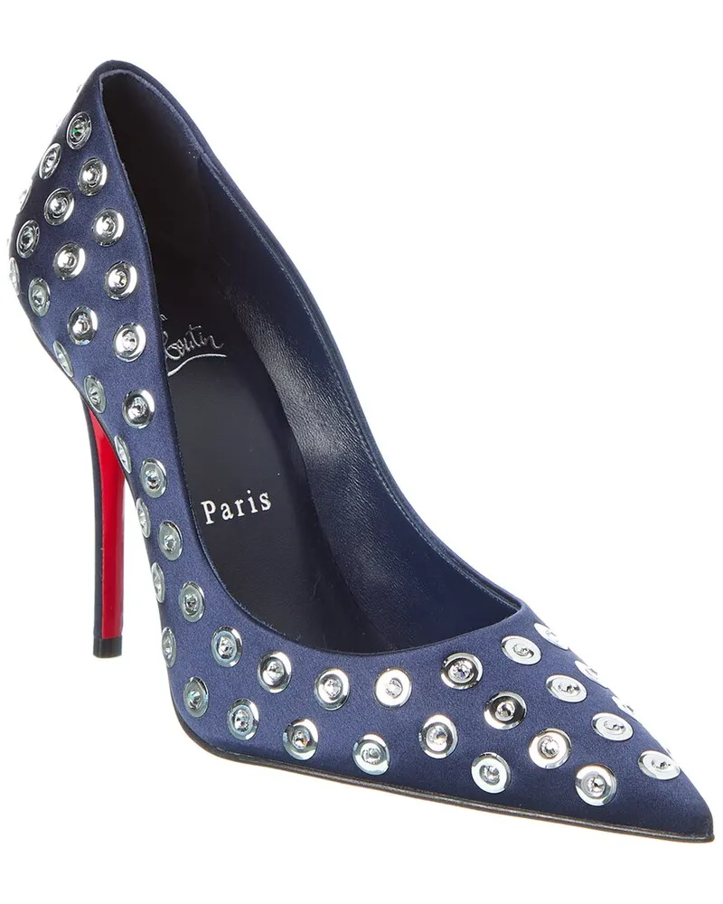 Christian Louboutin Miss Z Boum Boum Mirror 100 Satin Pump Blue