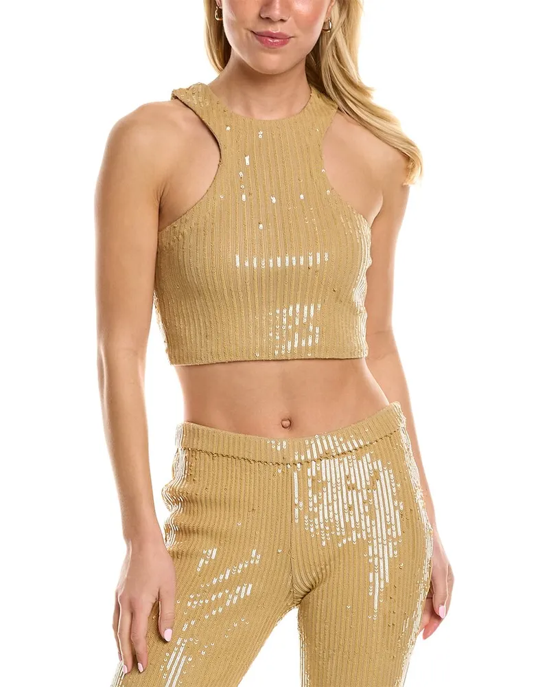 Retrofête Audra Sequin Knit Top Brown