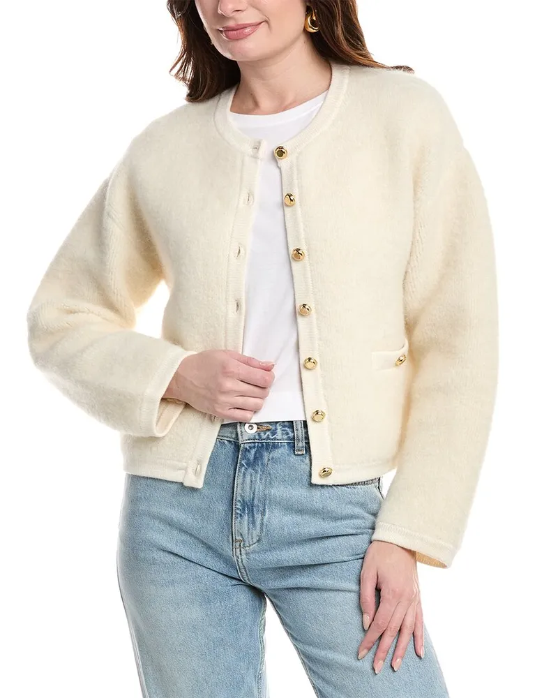 Rag & Bone Kaia Boucle Wool & Alpaca-Blend Cardigan White