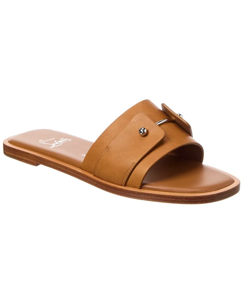 Christian Louboutin Chambelimule Leather Mule Brown