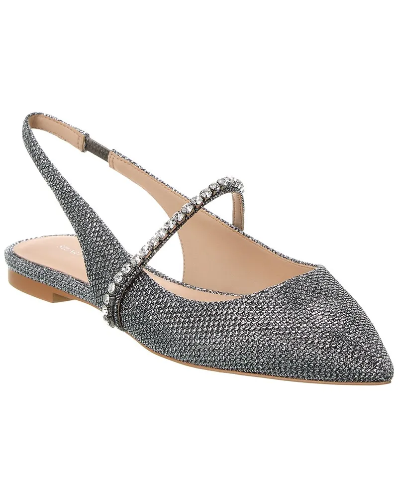 Stuart Weitzman Crystalline Mesh Slingback Flat Silver