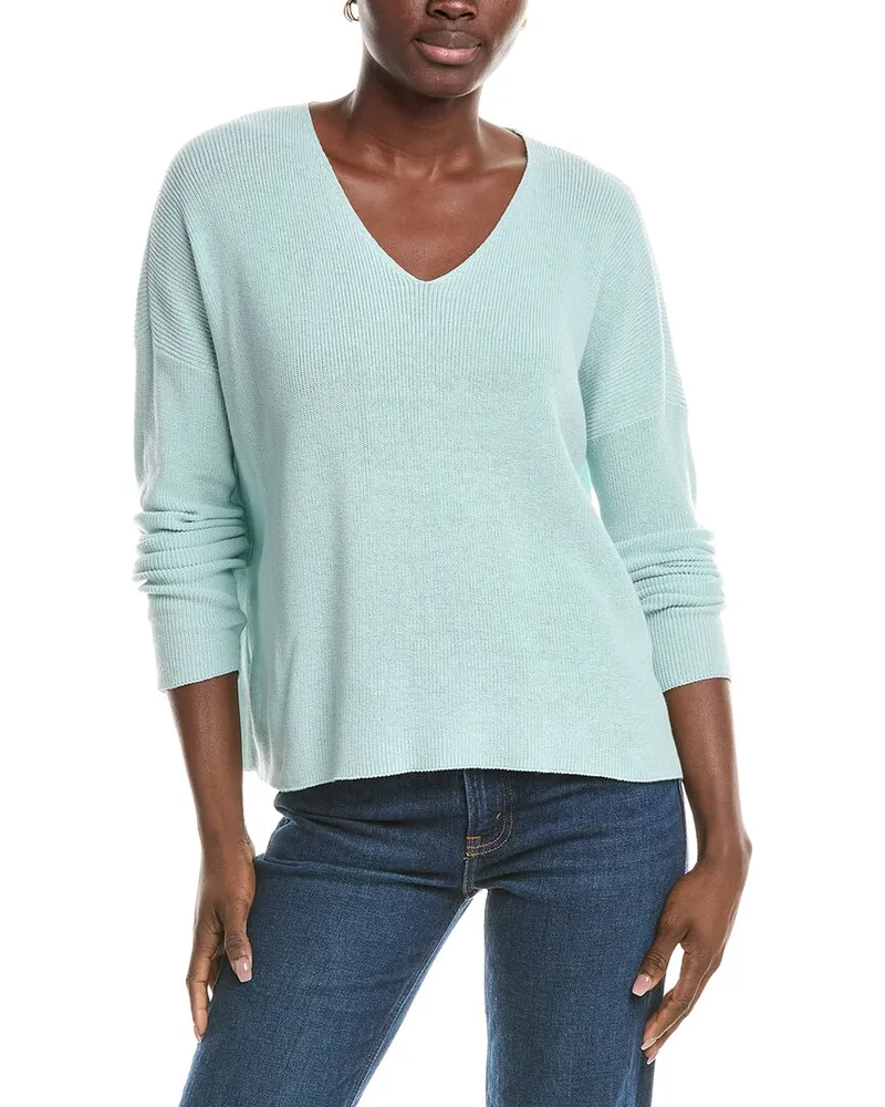 Eileen Fisher V-Neck Pullover Blue