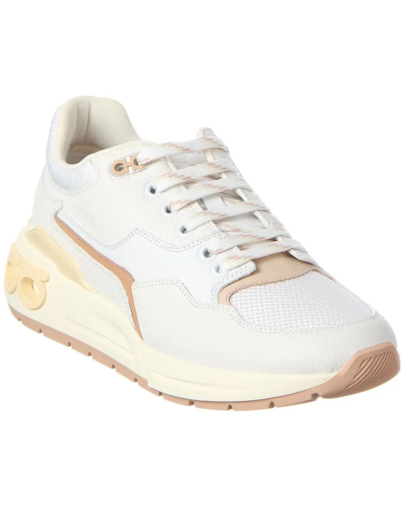 Ferragamo Cosma Leather Sneaker White