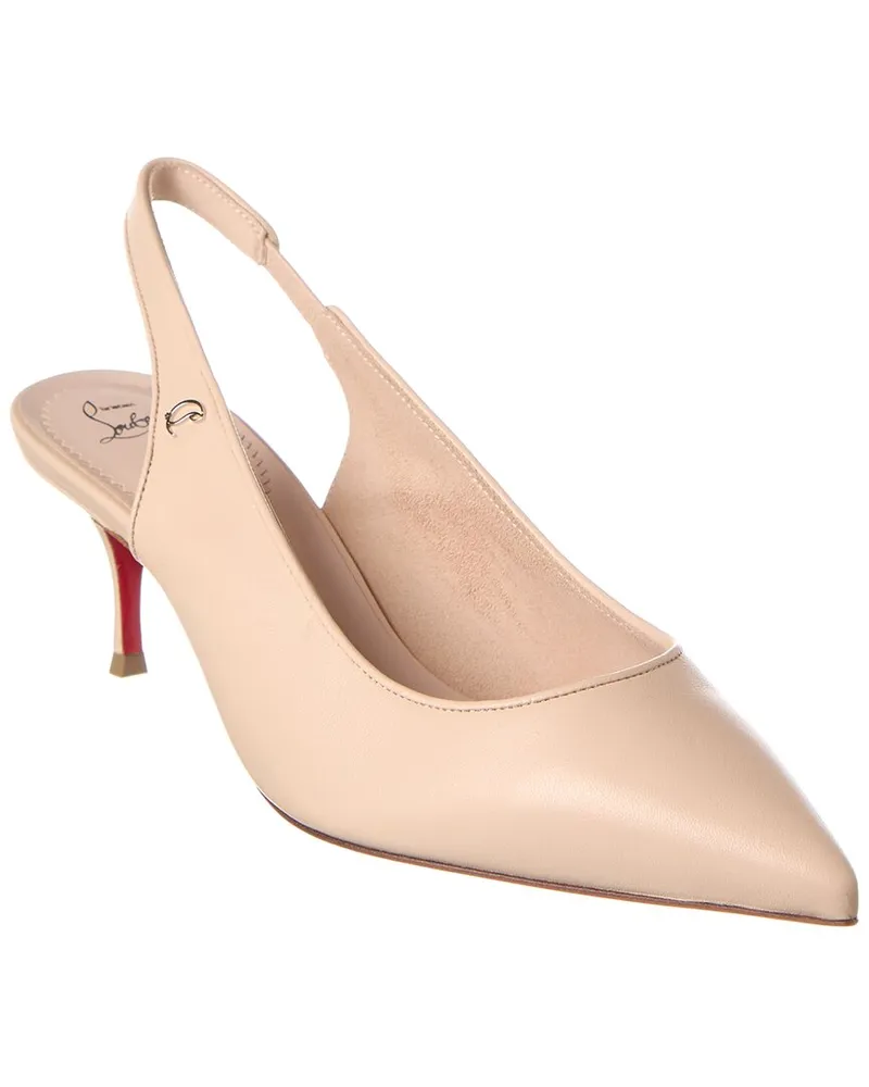 Christian Louboutin Sporty Kate 55 Leather Slingback Pump Beige
