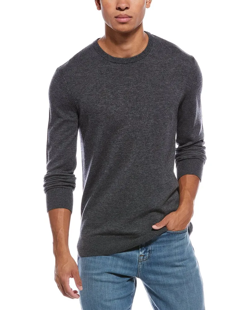 Theory Riland Wool-Blend Crewneck Sweater Grey