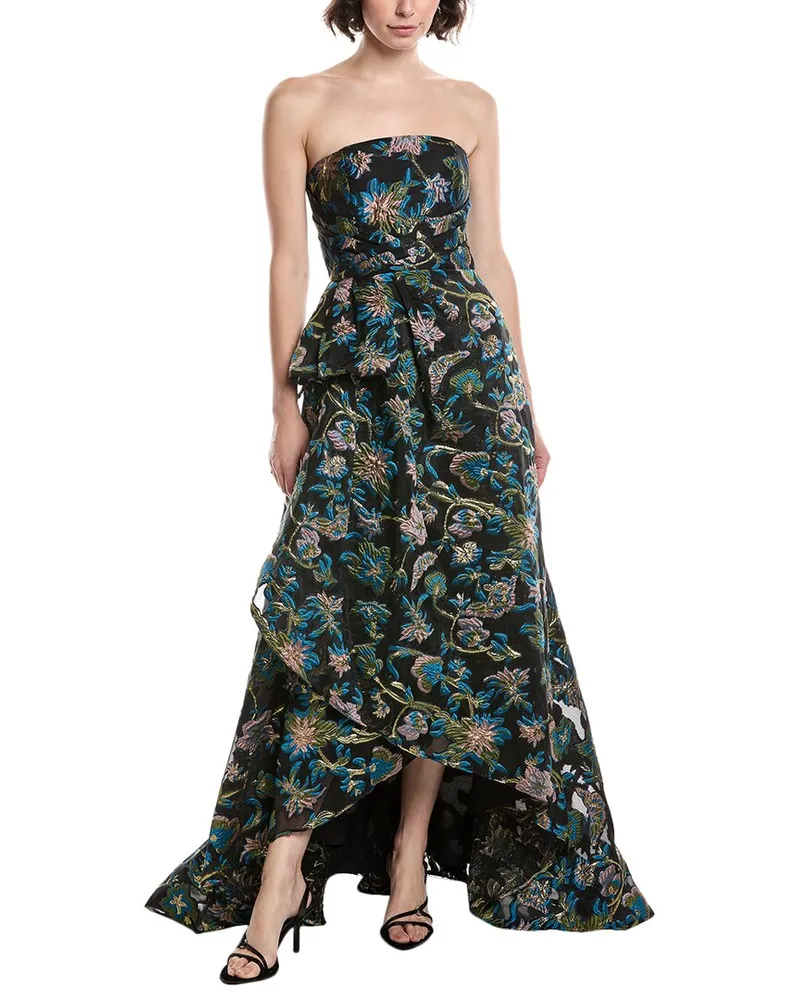 THEIA Alice Jacquard Gown Black