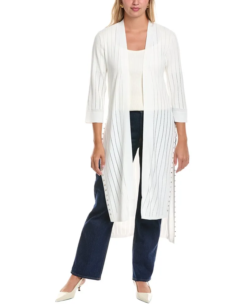 Joseph Ribkoff Studded Cardigan White