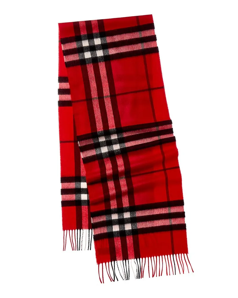 Burberry Check Cashmere Scarf Red