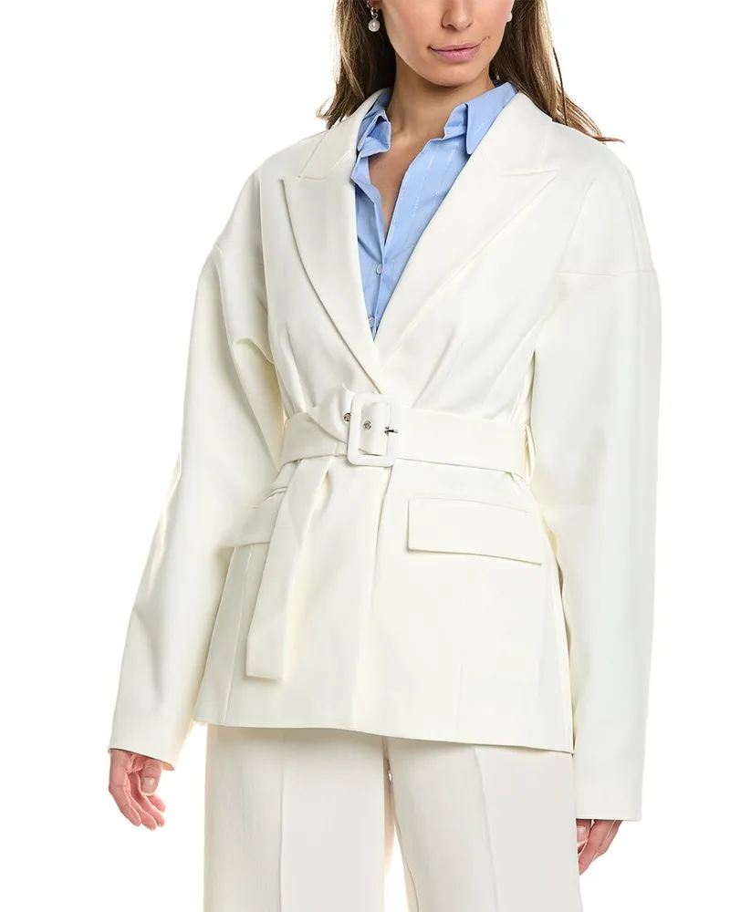 BCBGMAXAZRIA Belted Jacket White