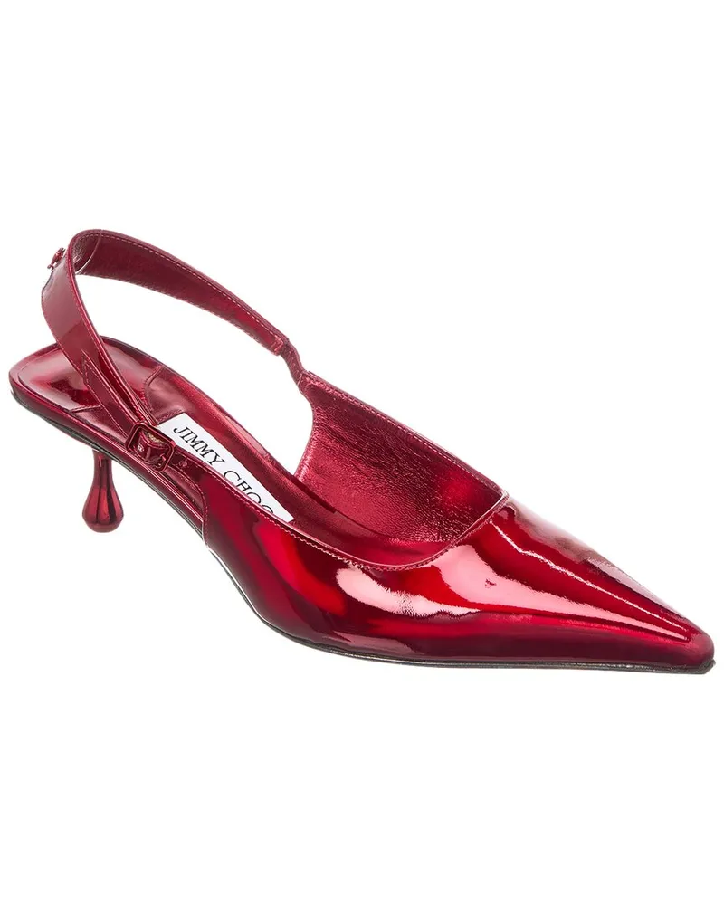 Jimmy Choo Amel 50 Leather Slingback Pump Red