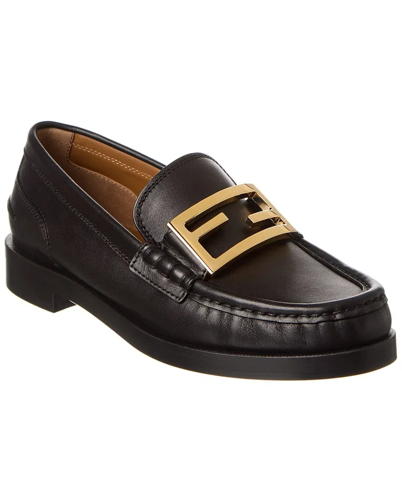 Fendi Baguette Leather Loafer Black