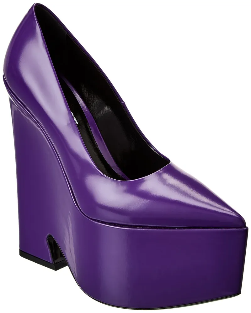 Versace Tempest Leather Platform Pump Purple