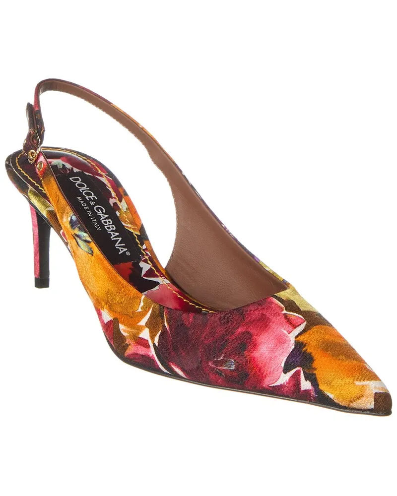 Dolce & Gabbana Brocade Slingback Pump Orange