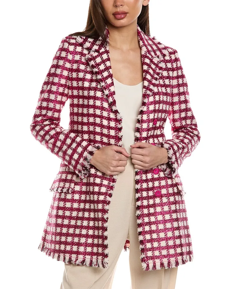Oscar de la Renta Tweed Wool-Blend Jacket White