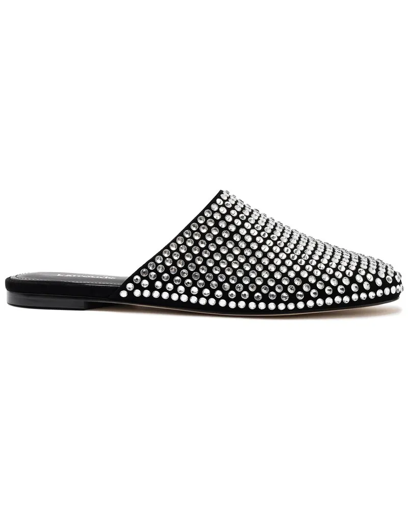 Larroude Larroudé Venice Suede Flat Mule Black