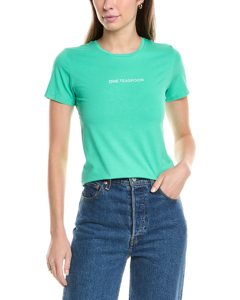 One Teaspoon Fitted Logo T-Shirt Green