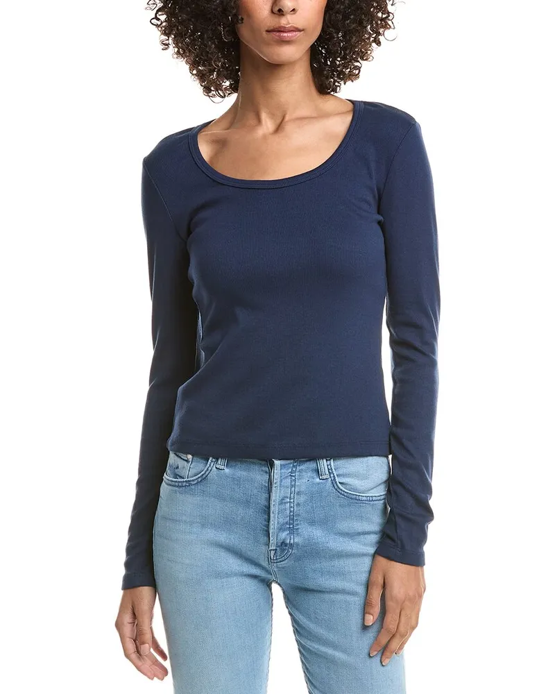 Michael Stars Emilia Scoop Neck T-Shirt Blue