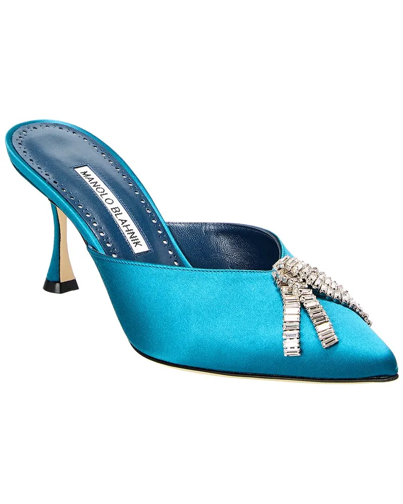 Manolo Blahnik Bambimu 70 Satin Pump Blue