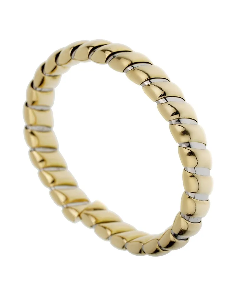Bulgari 18K & Stainless Steel Tubogas Cuff Bracelet (Authentic Pre-Loved Nocolor