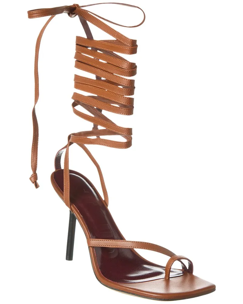 STAUD Nicola Leather Gladiator Sandal Brown