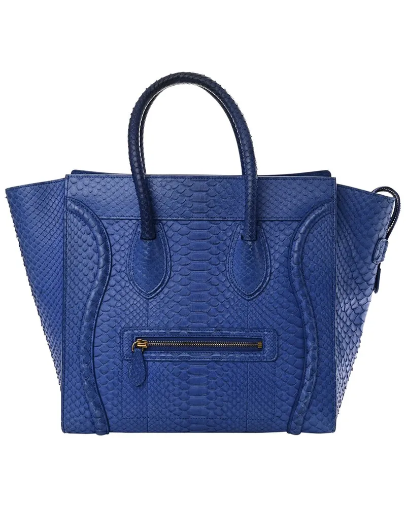 Celine Blue Snakeskin Mini Luggage (Authentic Pre-Loved Nocolor